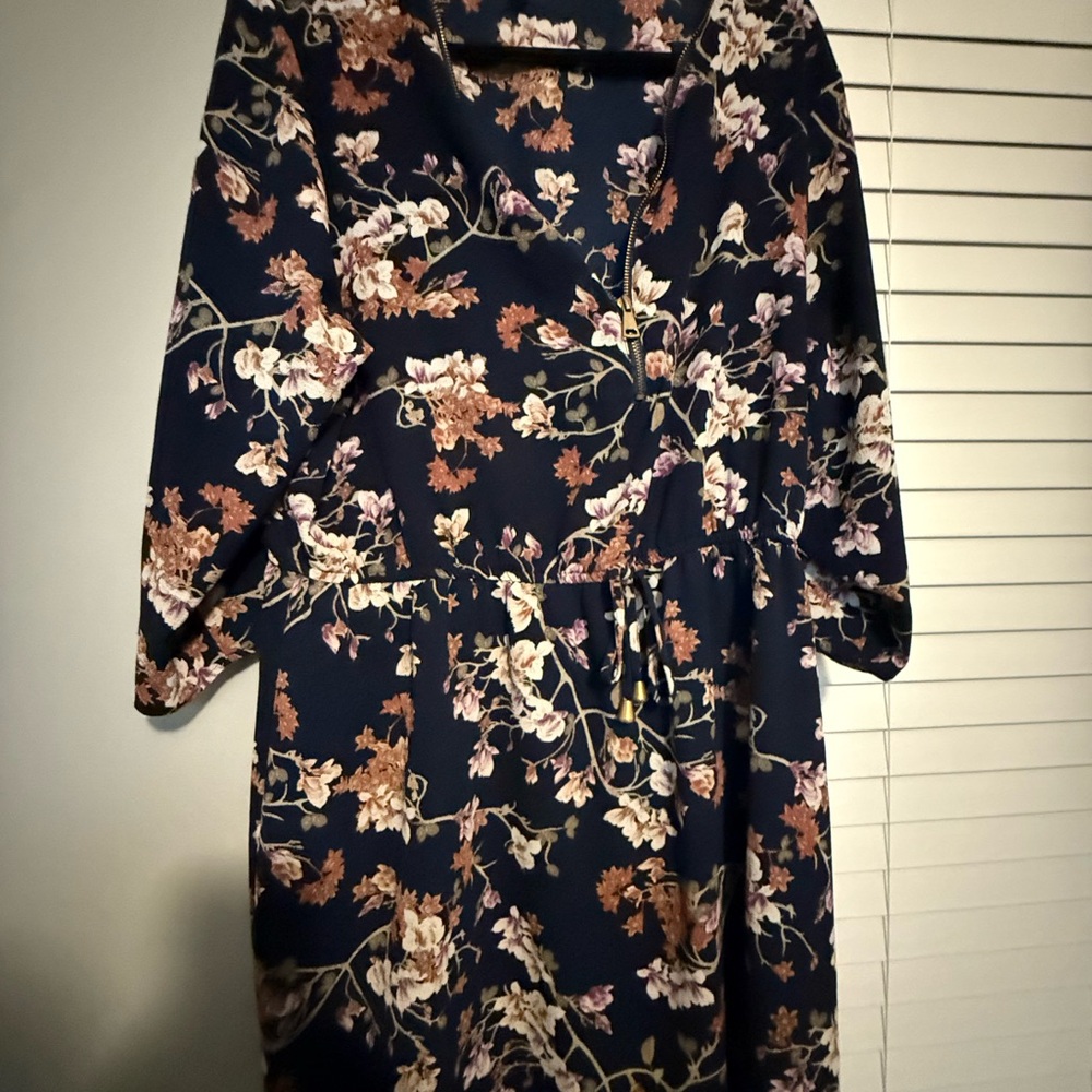 J for Justify navy floral